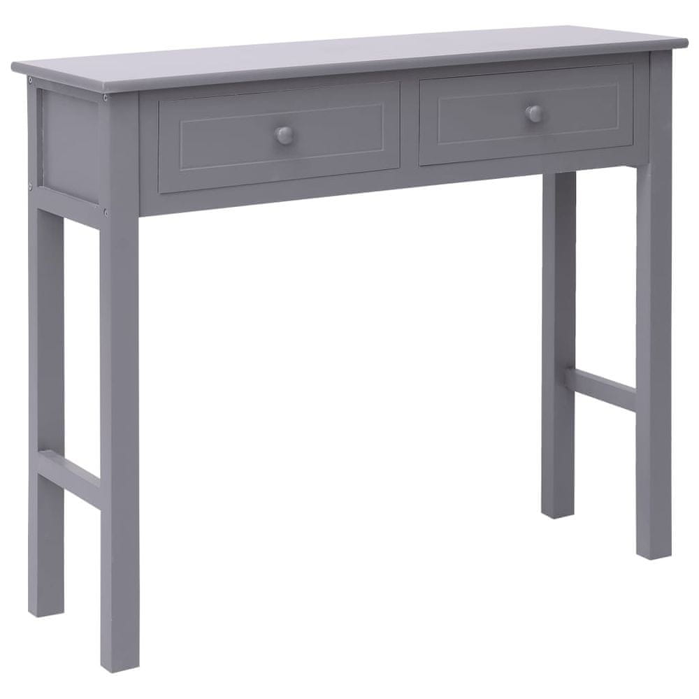 Vidaxl Konzolový stolík sivý 90x30x77 cm drevený